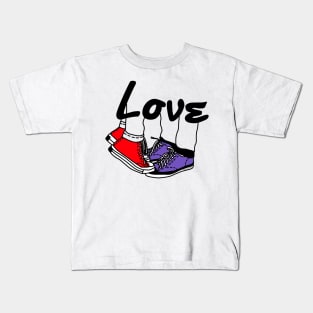 Tippy Toe Kiss Cute Couple Love Kids T-Shirt